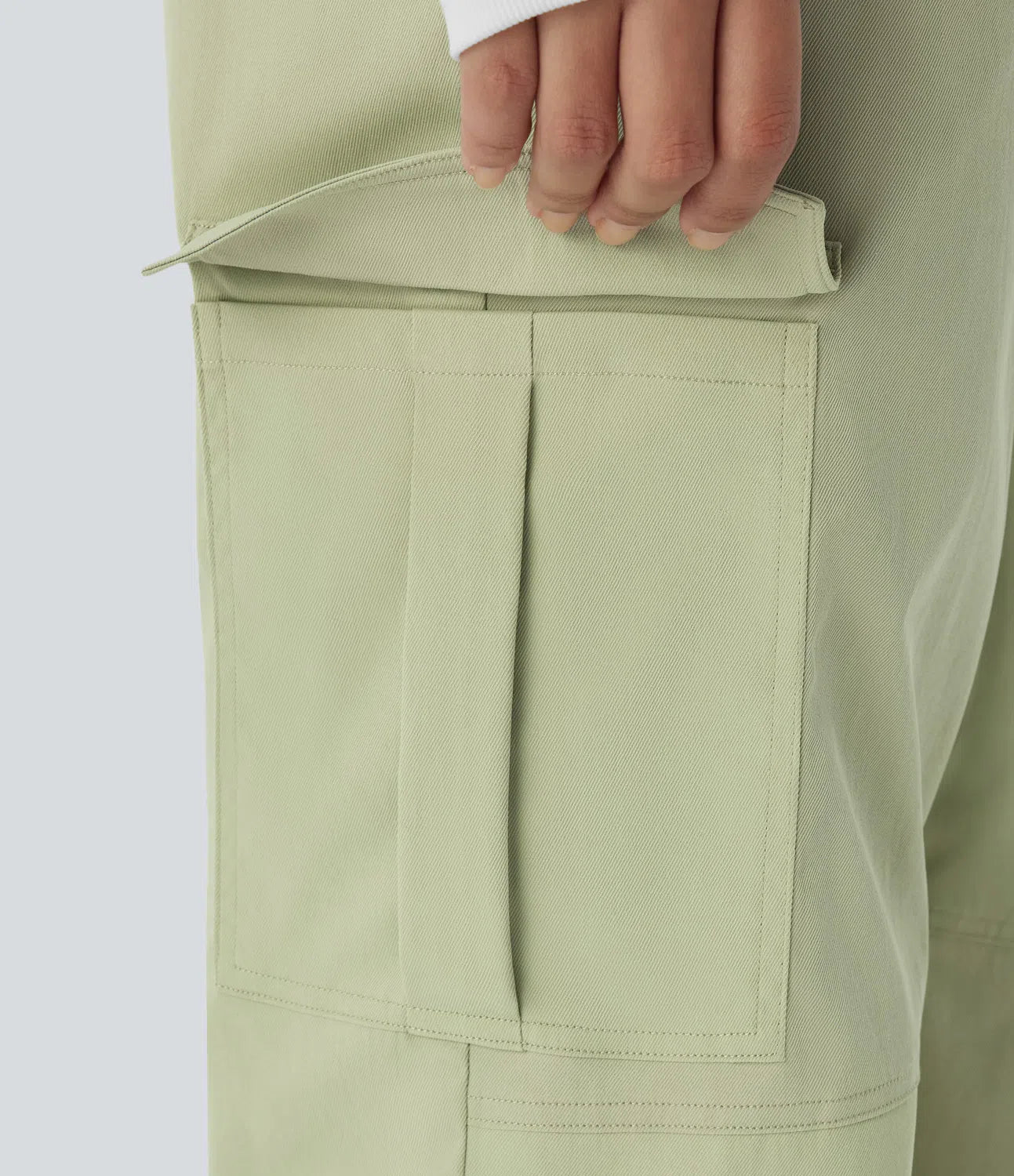 Mid Rise Button Zipper Multiple Pockets Casual Cargo Joggers - Green