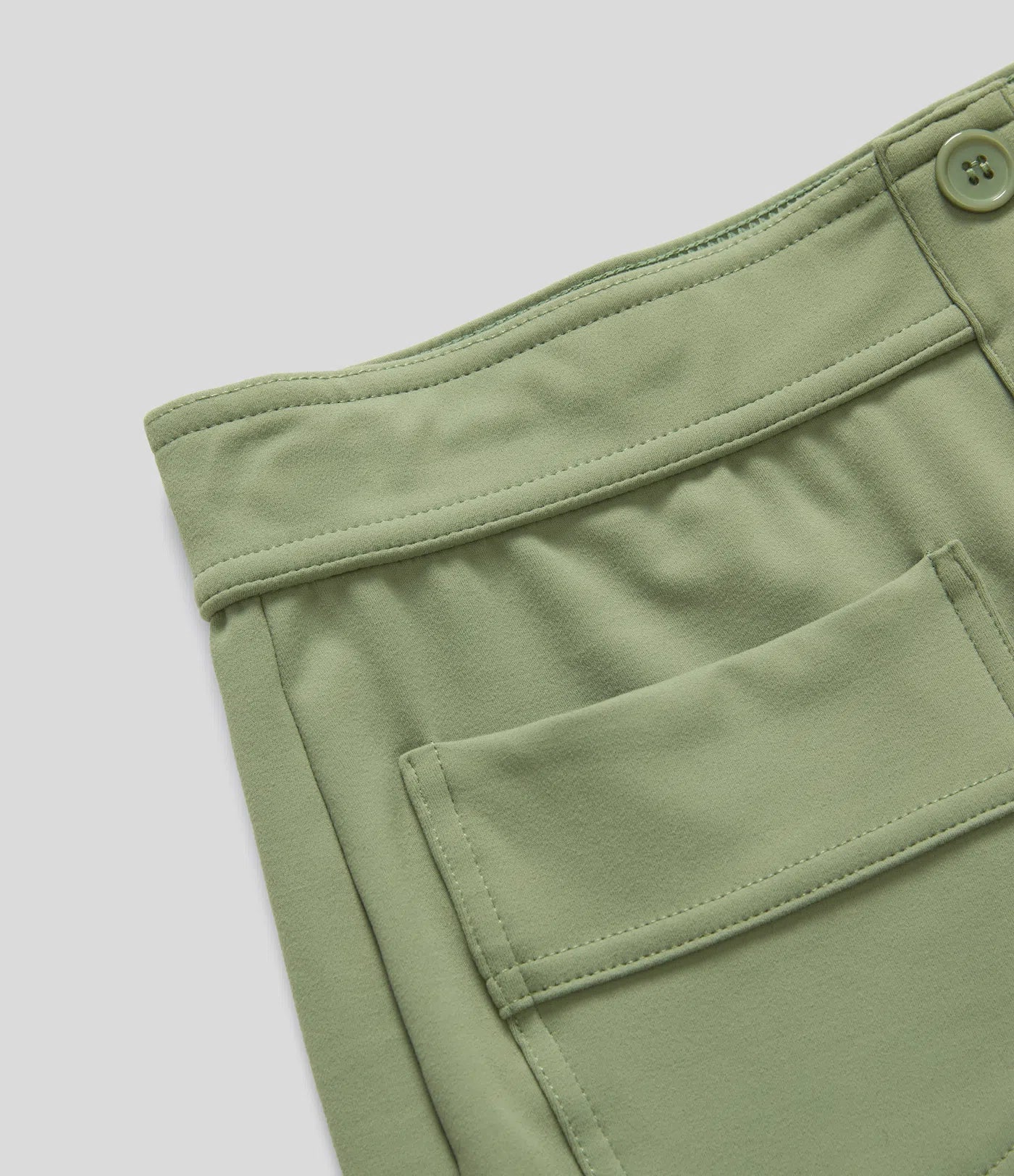 High Waisted Button Multiple Pockets Straight Leg Casual Pants - Pista