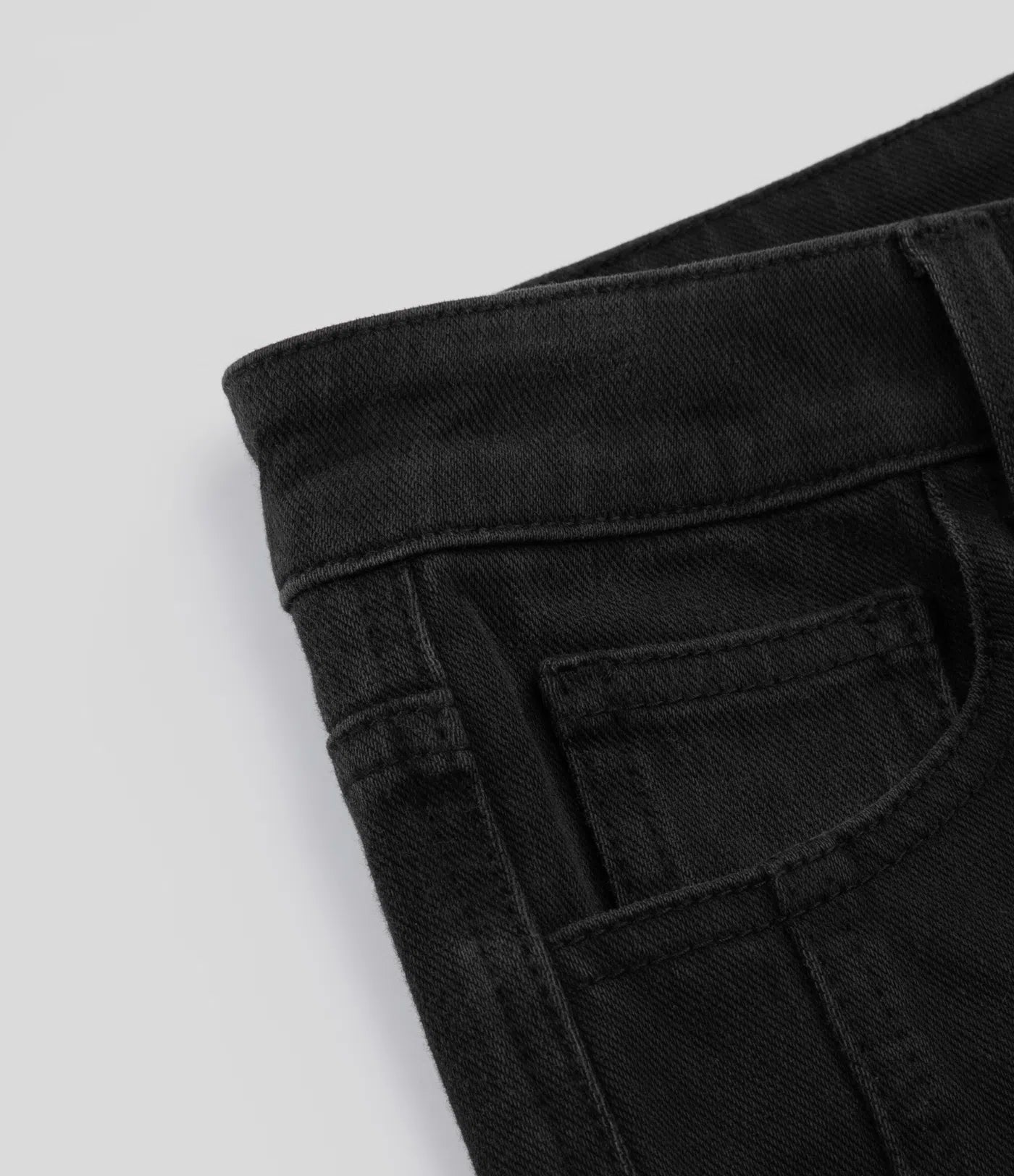 Mid Low Rise Button Zipper Multiple Pockets Stretchy Knit Casual Skinny Jeans - Deep Black Denim