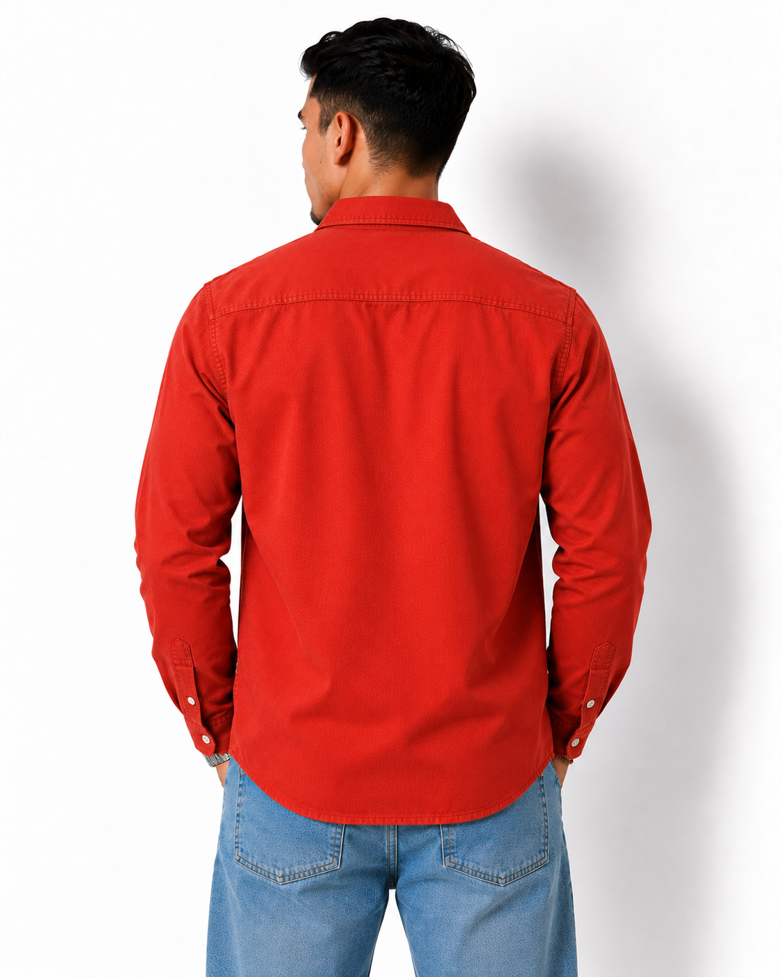 Full-Sleeve Utility Overshirt - Red