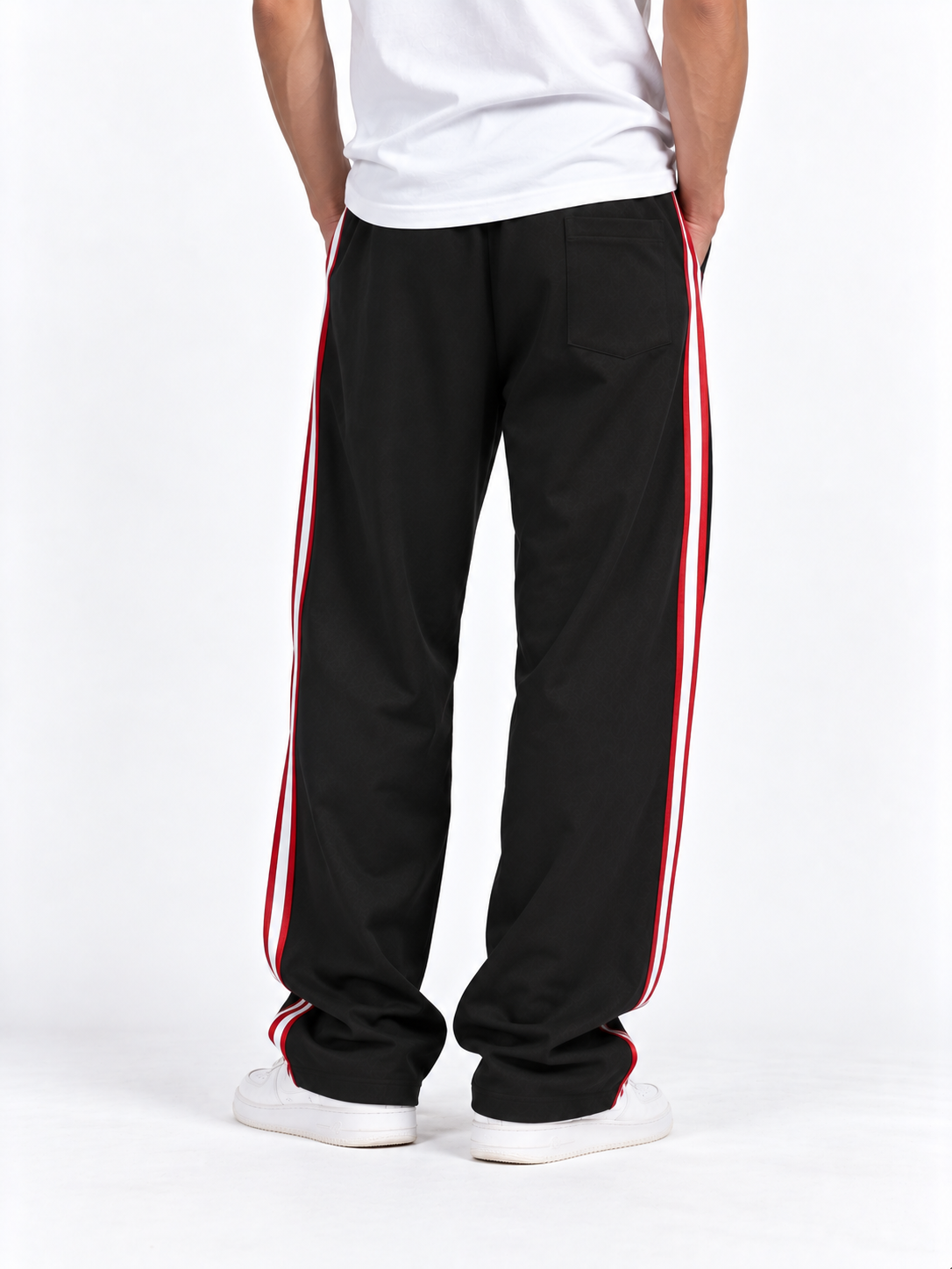 Velocity Stripe Track Pants - Black/Red