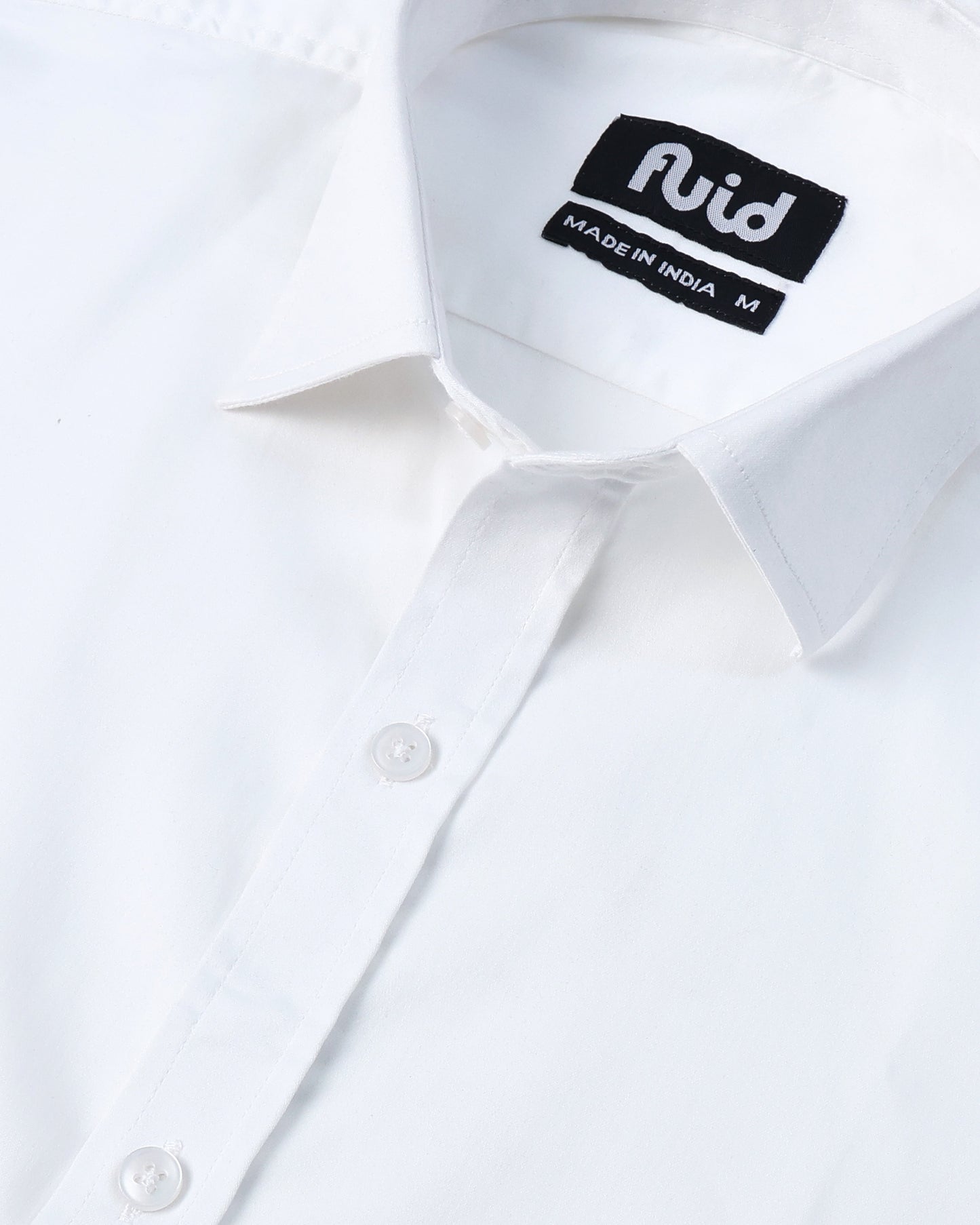 Fluid Essentials Slim Fit Satin Lycra Shirt - White