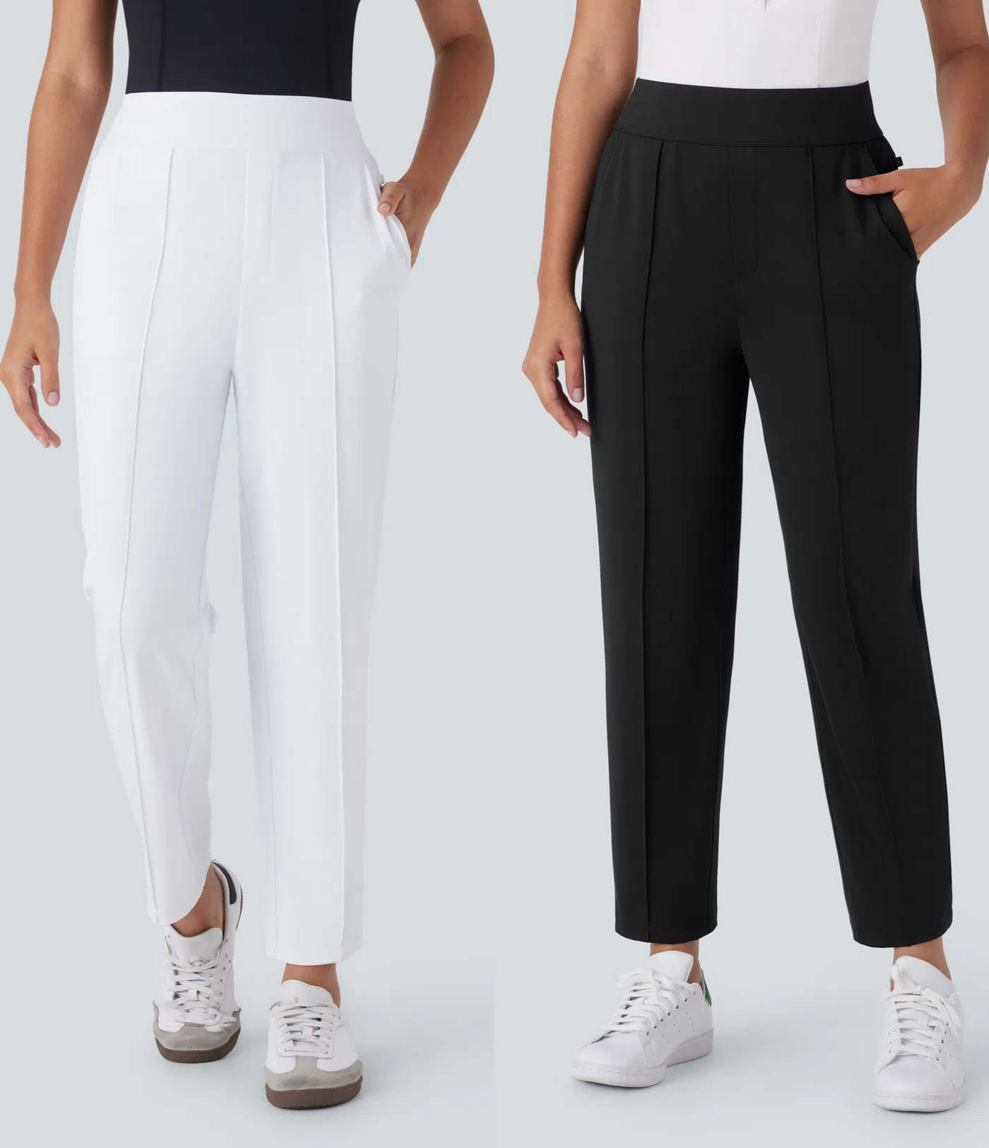 Daily Wear Pants - Combo of 2 - Black and White