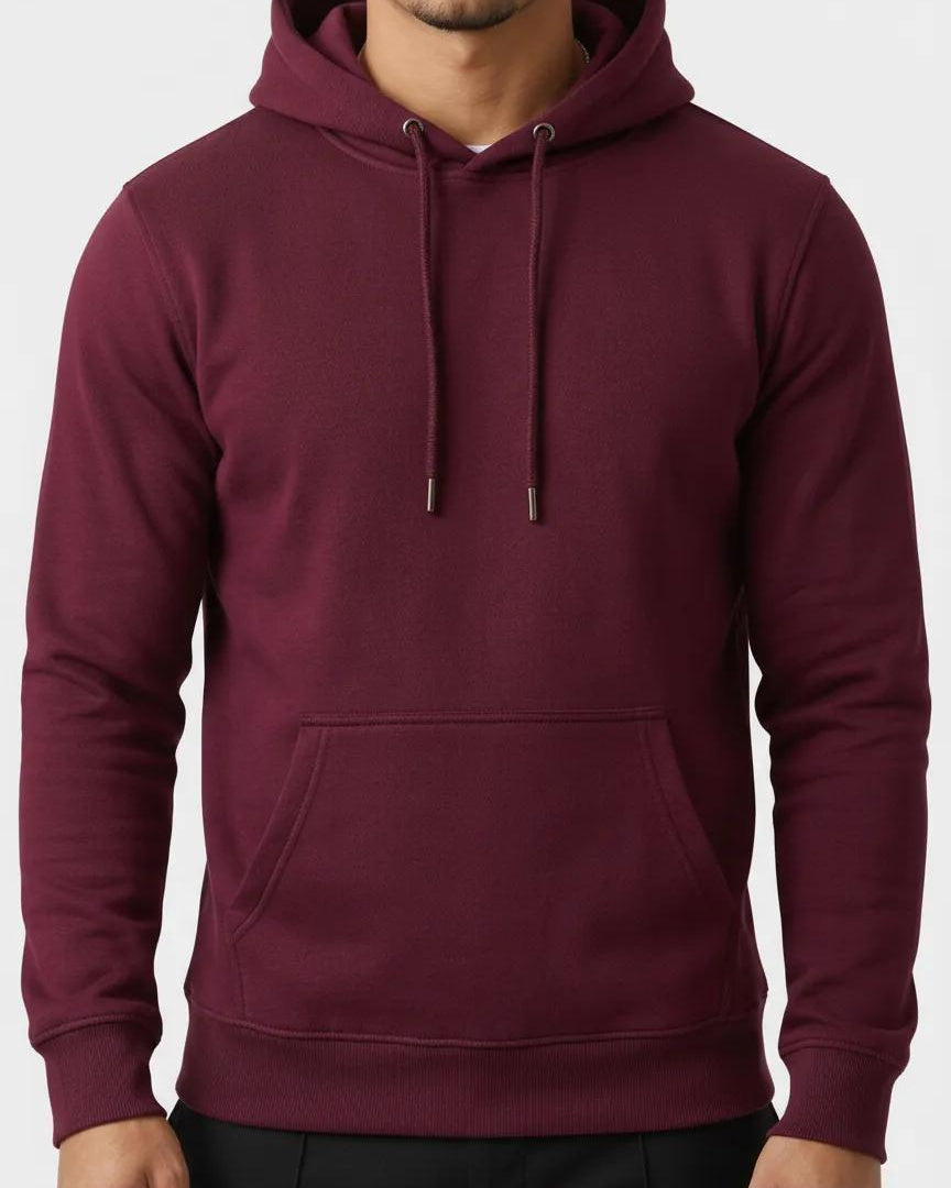 Fluid Essentials Regular Fit Hoodie - Maroon