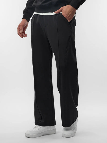 Lightweight Straight Pants - Black