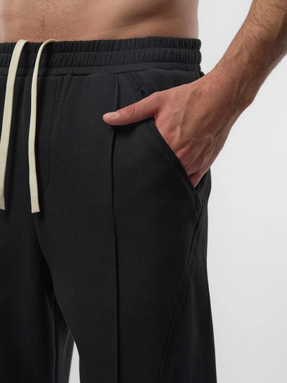Lightweight Straight Pants - Black