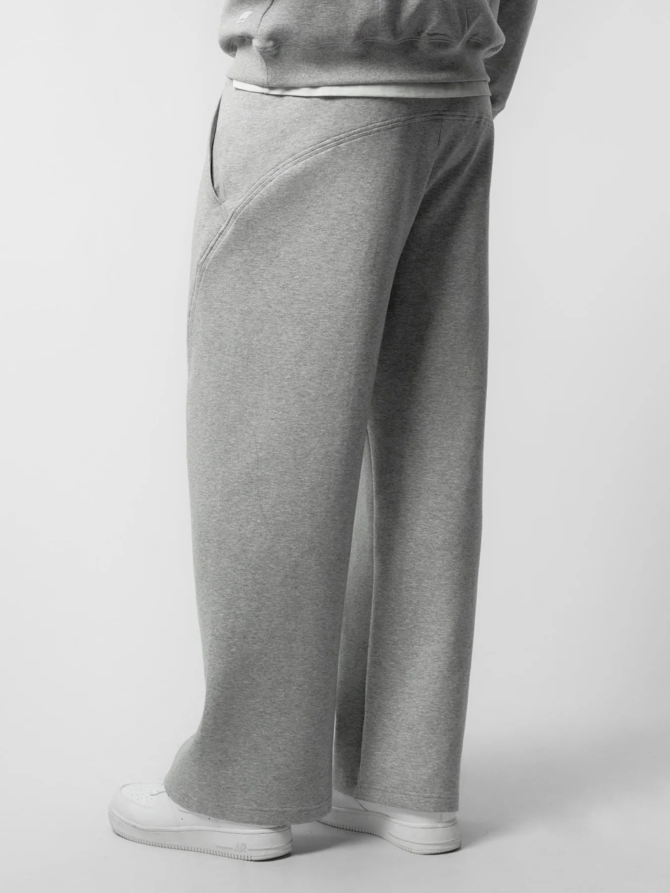 Lightweight Straight Pants - Melange Grey