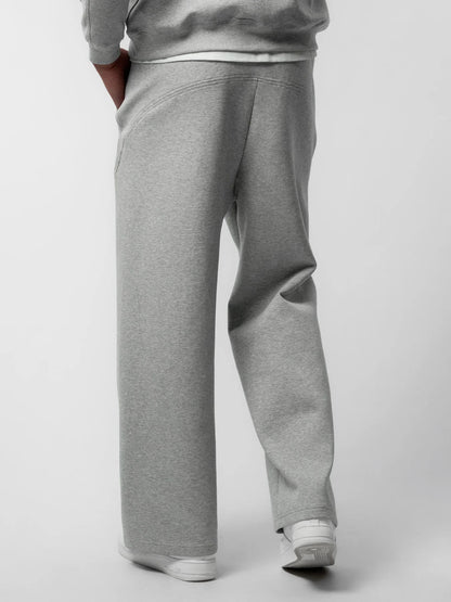 Lightweight Straight Pants - Melange Grey