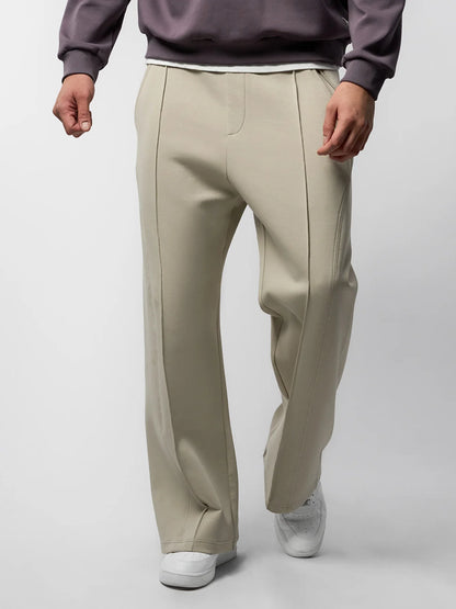 Lightweight Straight Pants - Stone Beige
