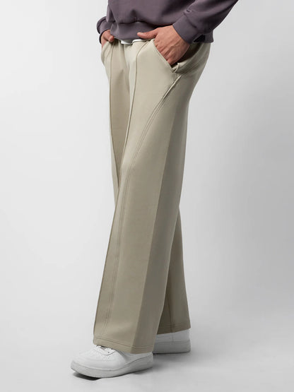 Lightweight Straight Pants - Stone Beige