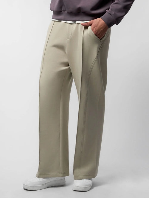 Lightweight Straight Pants - Stone Beige