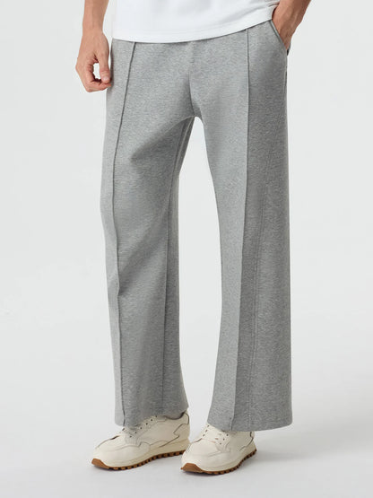 Lightweight Straight Pants - Melange Grey