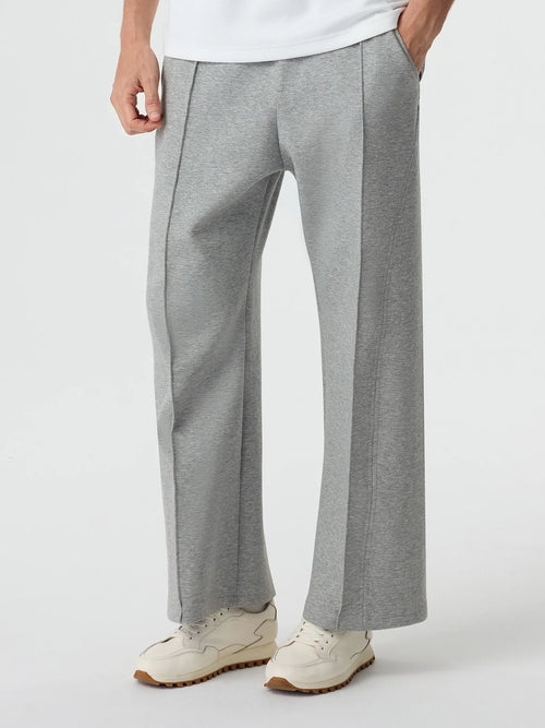 Lightweight Straight Pants - Melange Grey