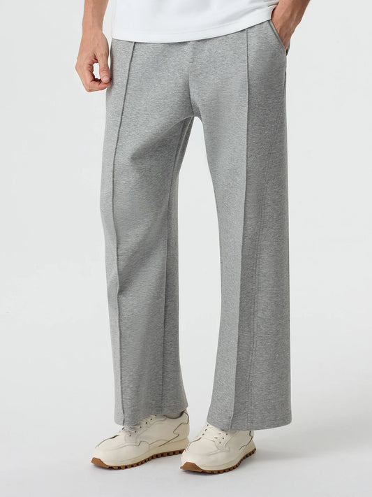 Lightweight Straight Pants - Melange Grey
