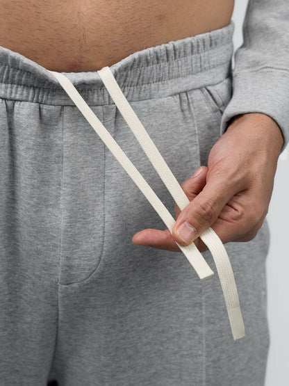 Lightweight Straight Pants - Melange Grey