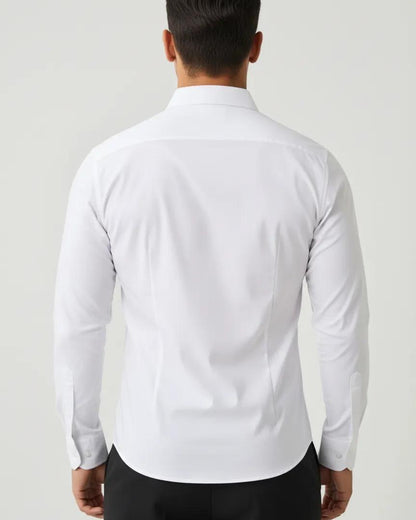 Fluid Essentials Slim Fit Satin Lycra Shirt - White
