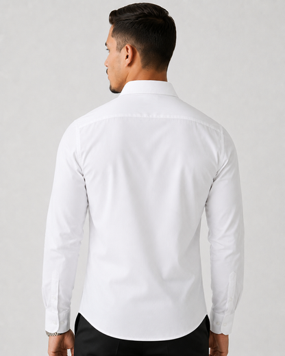 Deer Signature Stretch Shirt - White