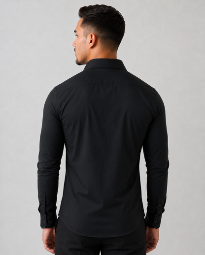 Deer Signature Stretch Shirt - Black