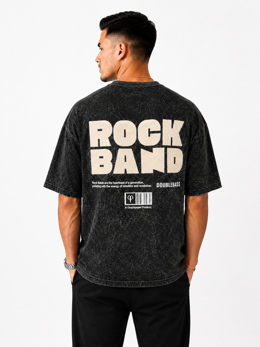 Acid Wash Oversize Vintage Tee - Black
