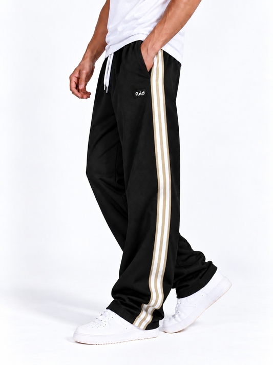 Velocity Stripe Track Pants - Black/Beige