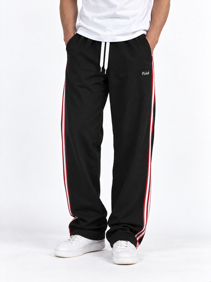Velocity Stripe Track Pants - Black/Red