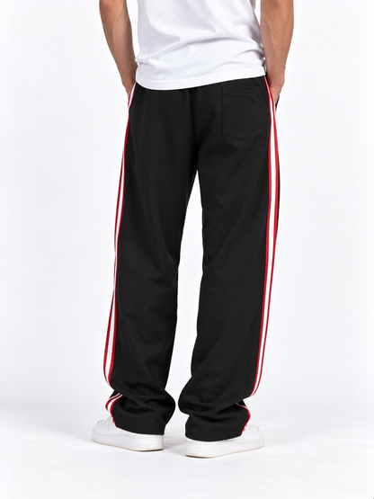 Velocity Stripe Track Pants - Black/Red