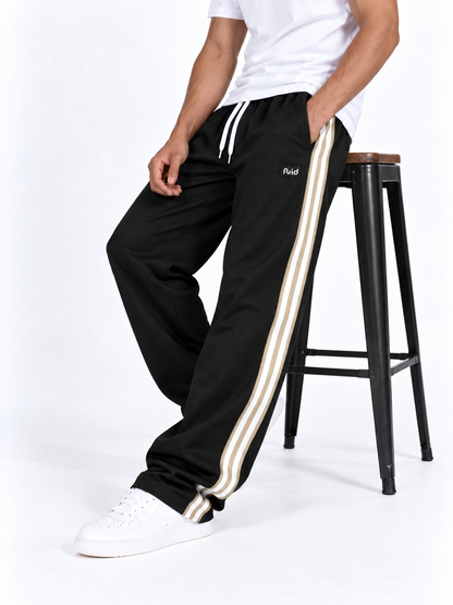Velocity Stripe Track Pants - Black/Beige
