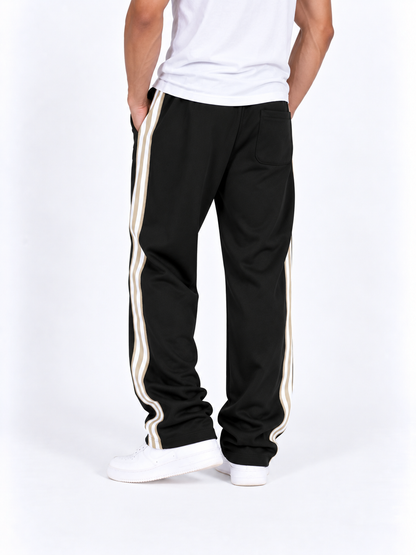 Velocity Stripe Track Pants - Black/Beige