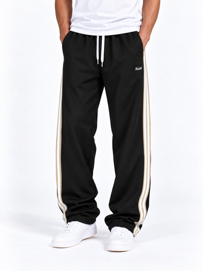 Velocity Stripe Track Pants - Black/Beige