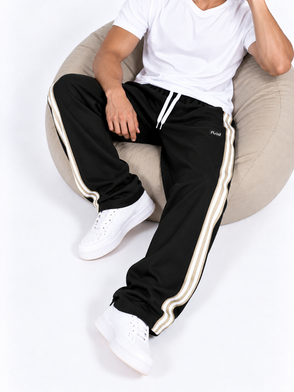 Velocity Stripe Track Pants - Black/Beige