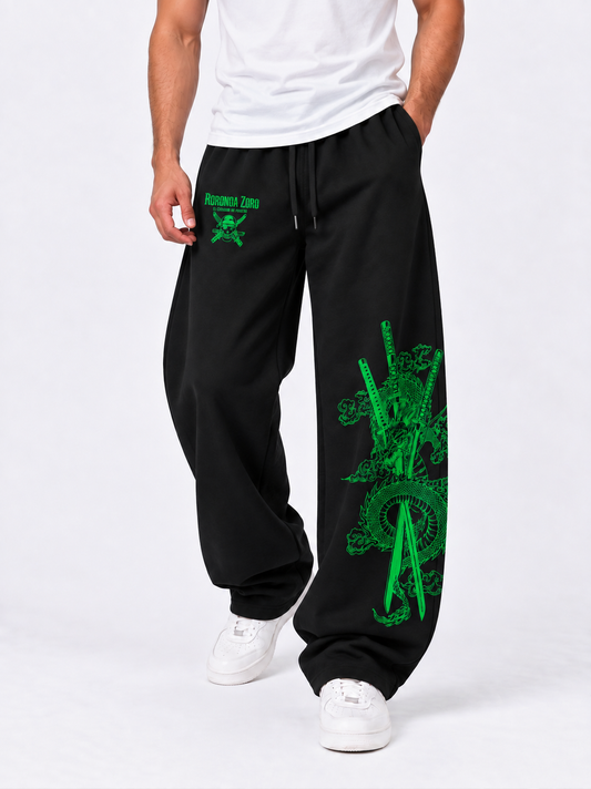 Emerald Blade Cotton Pants - Jet Black