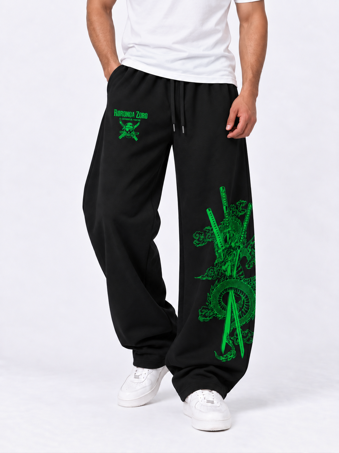 Emerald Blade Cotton Pants - Acid Black