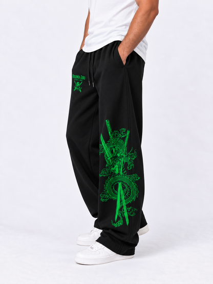 Emerald Blade Cotton Pants - Acid Black