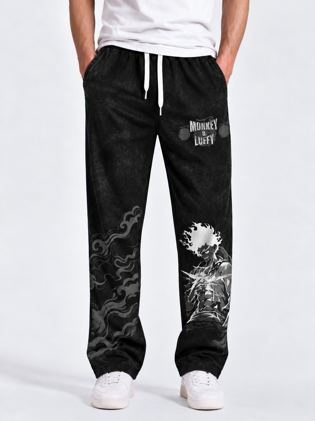 Luffy Relaxed Fit Joggers - Acid Black