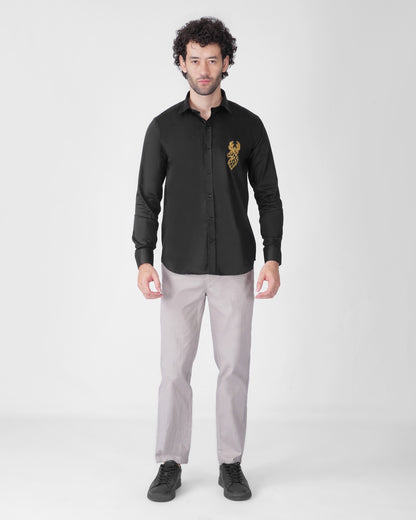 Deer Signature Stretch Shirt - Black