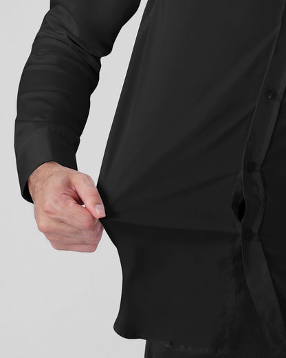 Deer Signature Stretch Shirt - Black