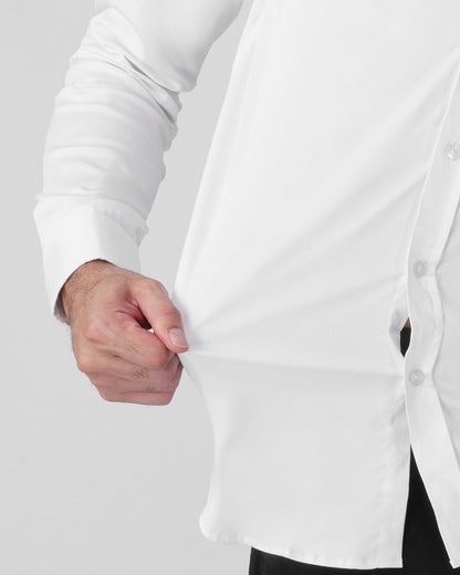 Deer Signature Stretch Shirt - White