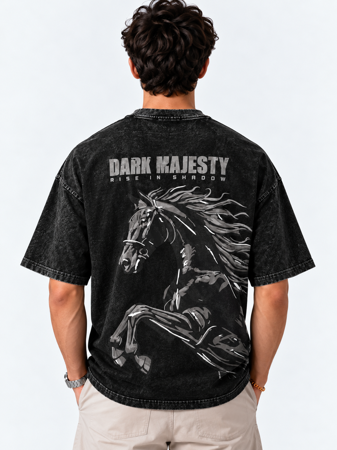Dark Majesty Oversized Tshirt - Acid Wash - Red