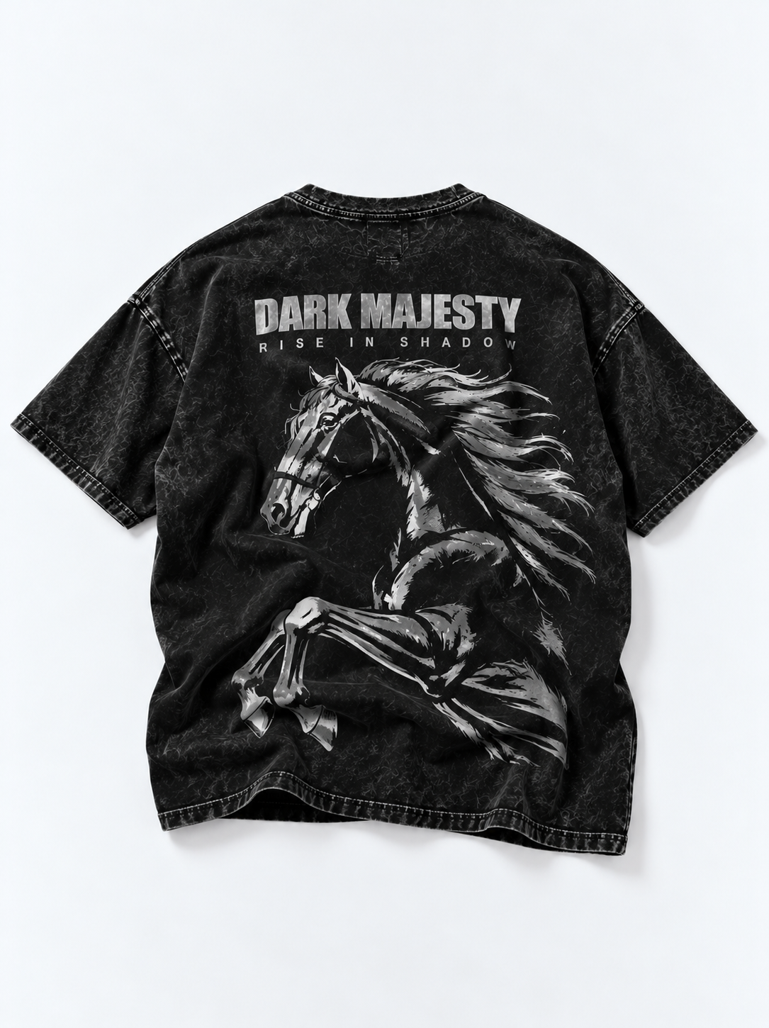 Dark Majesty Oversized Tshirt - Acid Wash - Black