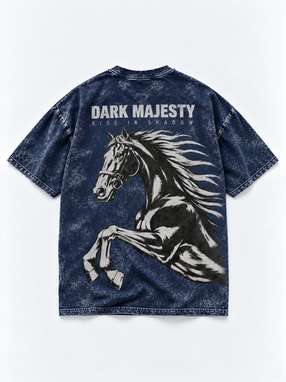 Dark Majesty Oversized Tshirt - Acid Wash - Army Green
