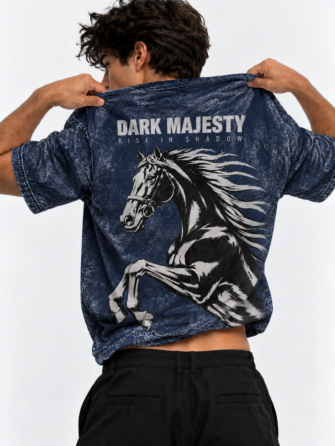 Dark Majesty Oversized Tshirt - Acid Wash - Army Green