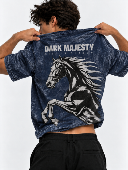 Dark Majesty Oversized Tshirt - Acid Wash - Army Green