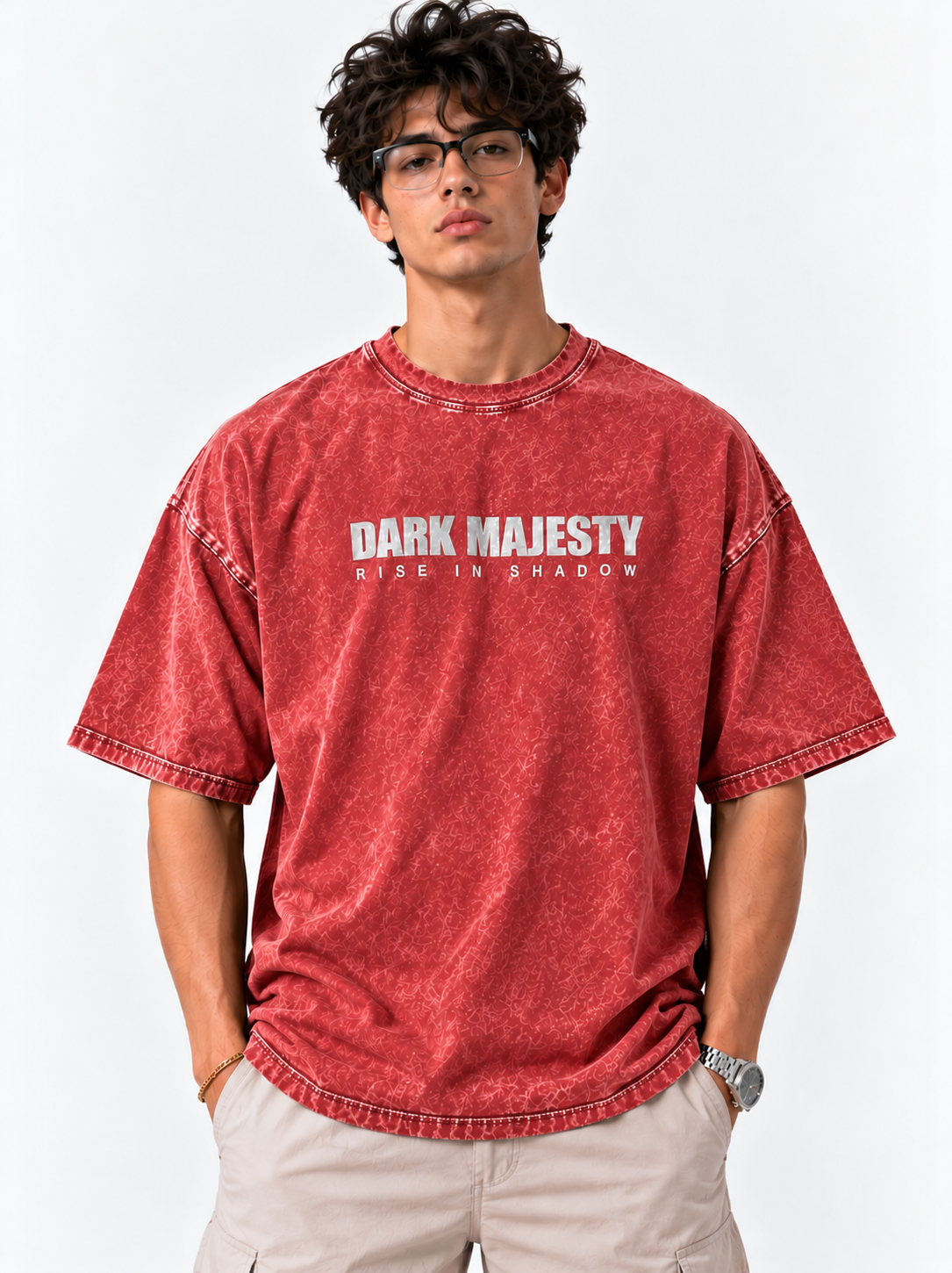 Dark Majesty Oversized Tshirt - Acid Wash - Black