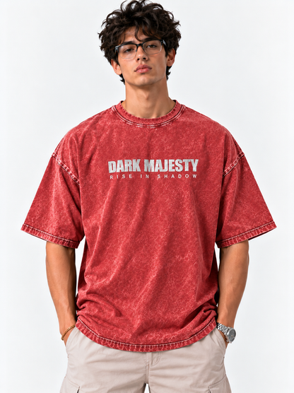 Dark Majesty Oversized Tshirt - Acid Wash - Black