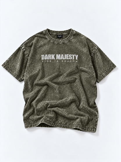 Dark Majesty Oversized Tshirt - Acid Wash - Army Green