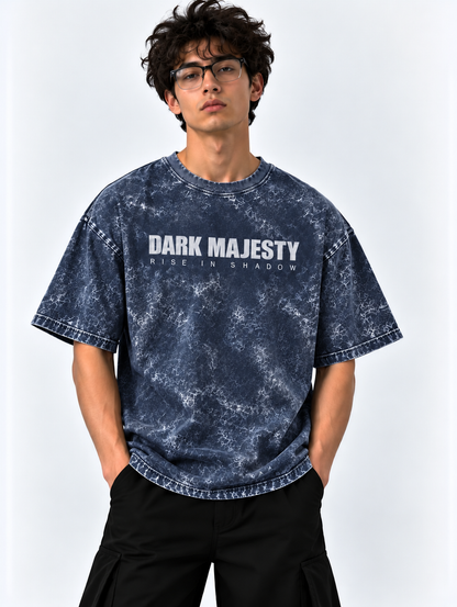 Dark Majesty Oversized Tshirt - Acid Wash - Army Green