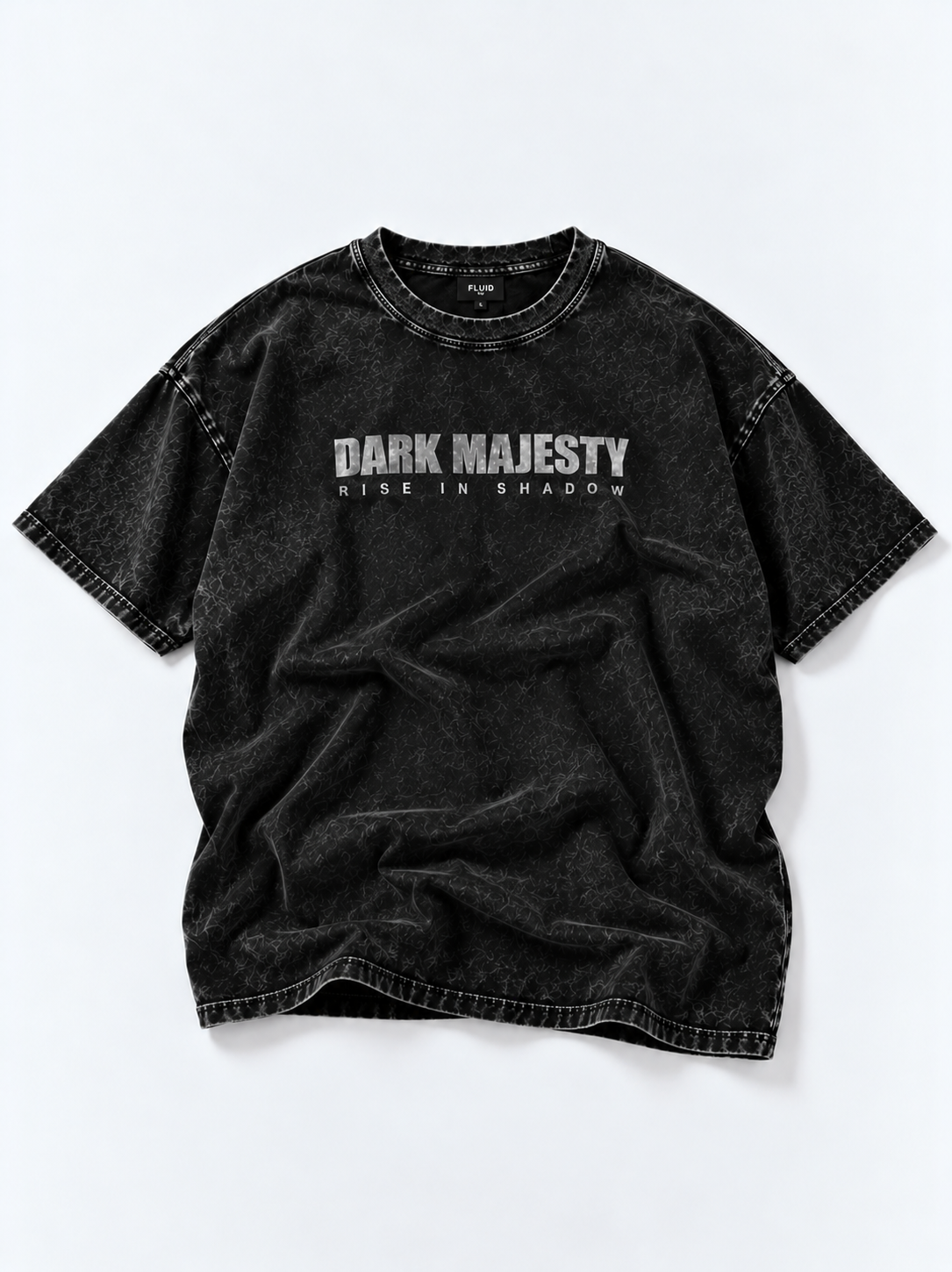 Dark Majesty Oversized Tshirt - Acid Wash - Black
