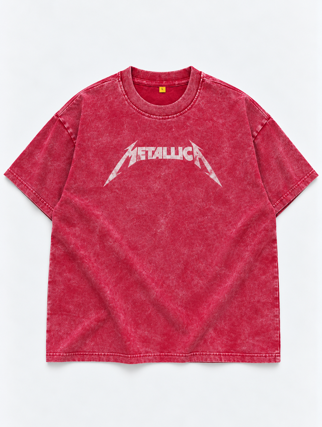Metallica Oversized Tshirt - Acid Wash - Red