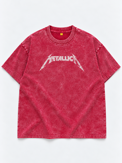 Metallica Oversized Tshirt - Acid Wash - Red