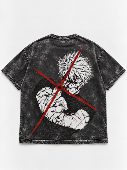 Rage Shot Oversized Tshirt - Acid Wash - Black